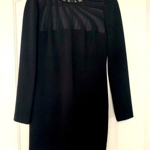 DVF Black long sleeve mini dress